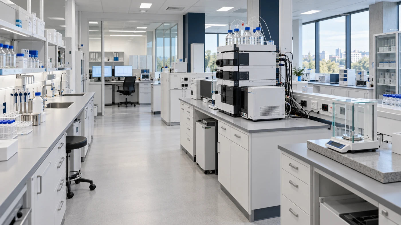 Pristine pharmaceutical quality control lab